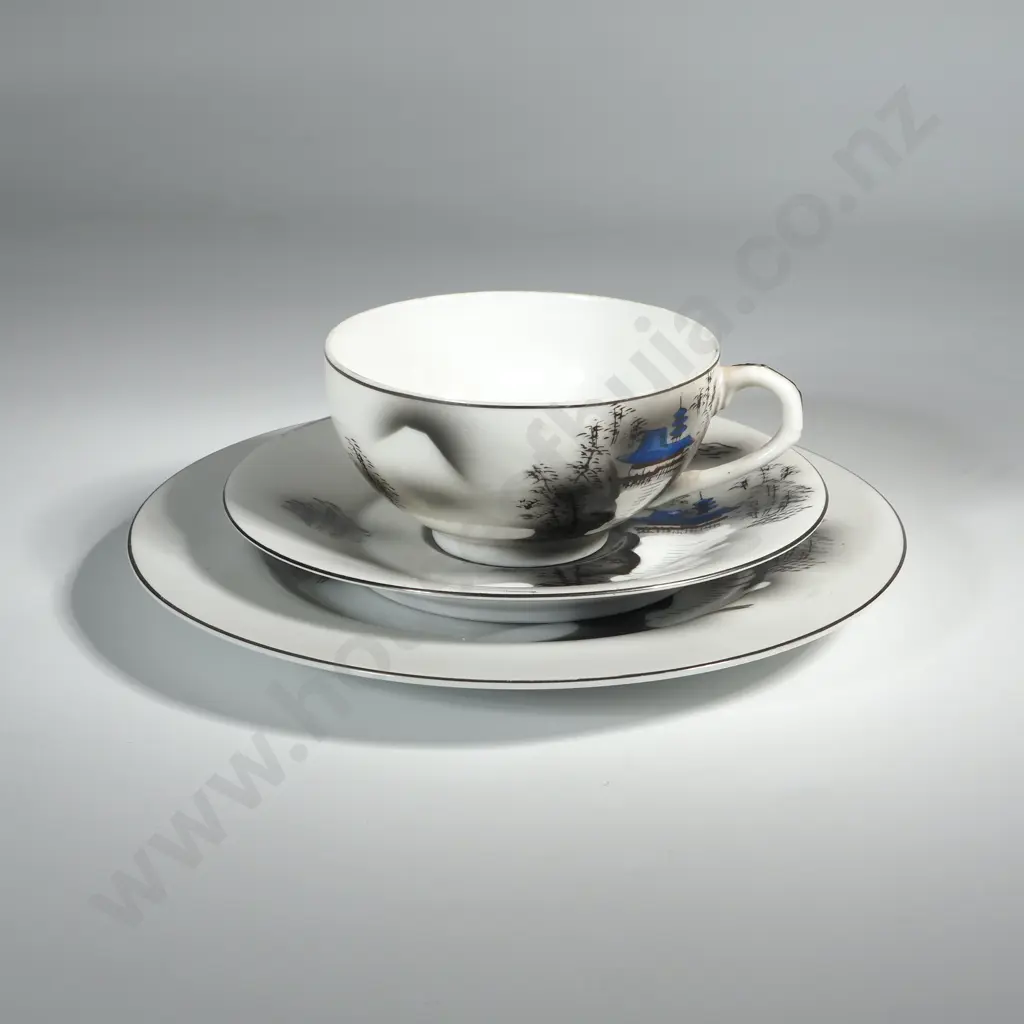 BOX LOT! Vintage Tokai China Tea Set w Lithophane Geisha Image 1++