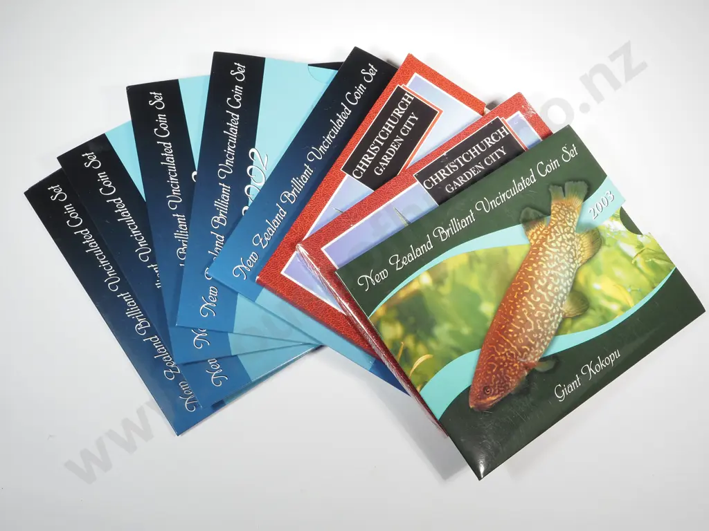 Eight New Zealand Uncirculated Coin Sets - 1997/ 2002/2003 Image 1++