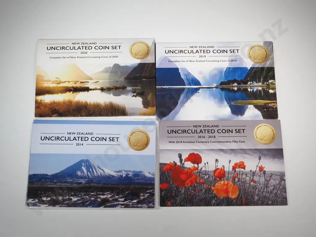 Four New Zealand Uncirculated Coin Sets  Image 1++