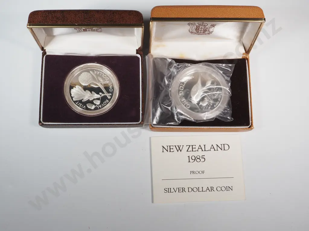 Two New Zealand Proof Silver One Dollar Coins Image 1++