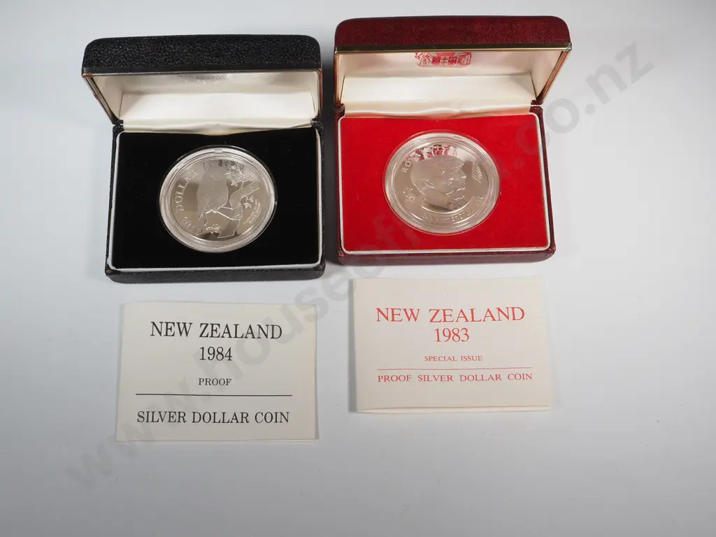 Two New Zealand Proof Silver One Dollar Coins Image 1++