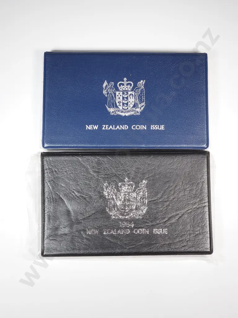 Two Proof New Zealand Coin Sets w Sterling Silver Dollars Image 1++
