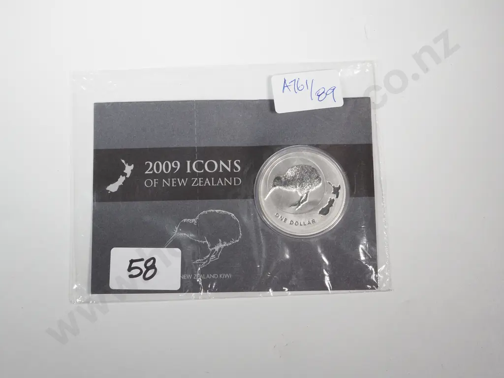 2009 New Zealand Icons of New Zealand One Ounce Silver Coin Image 1++