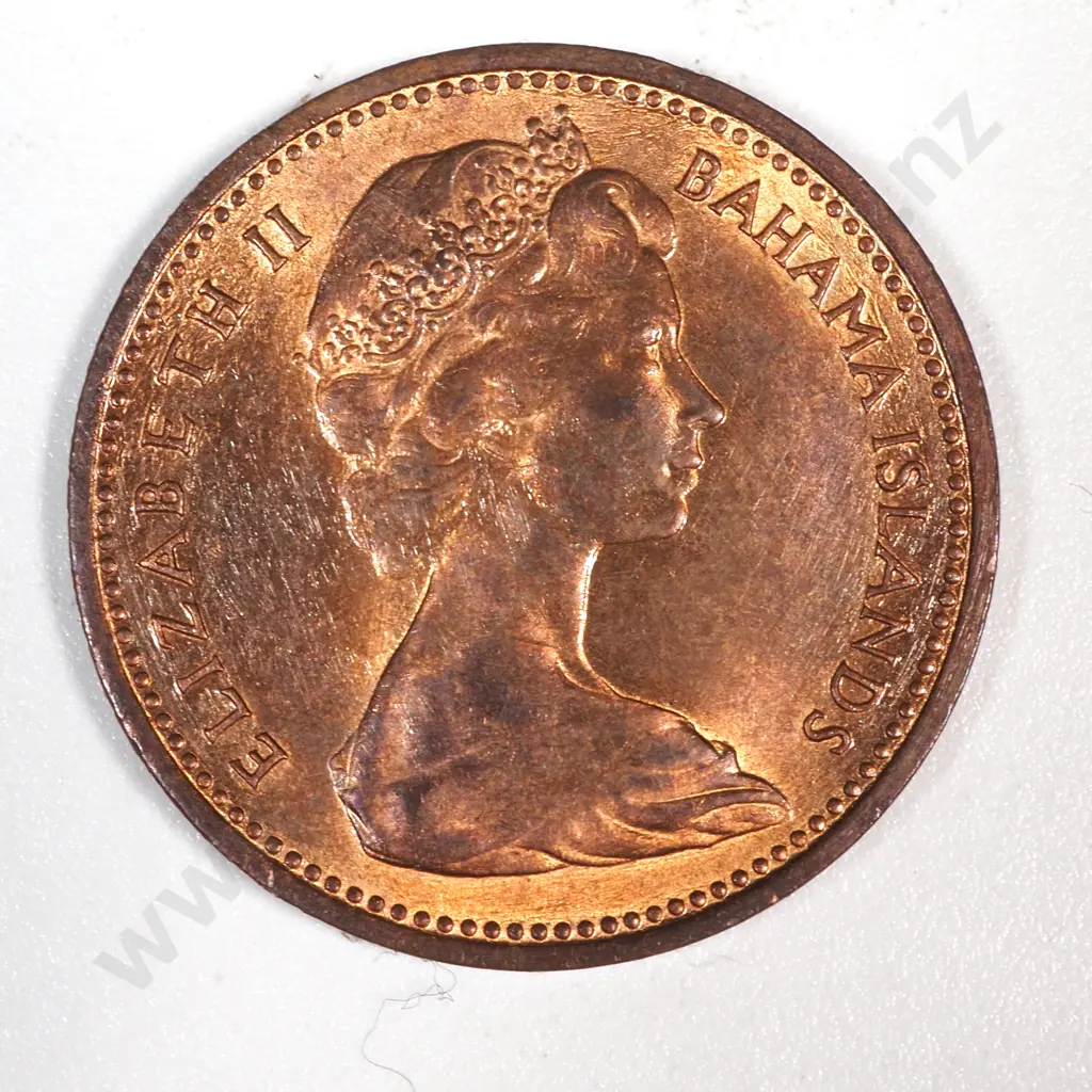 New Zealand Bahamas 2 Cents Mule Coin AUNC CV $150 Image 1++