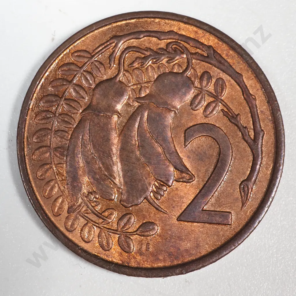 New Zealand Bahamas 2 Cents Mule Coin AUNC CV $150 Image 1++