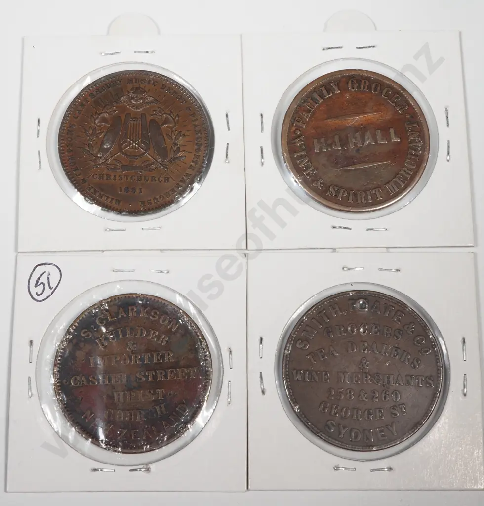 Four Carded New Zealand Trade Tokens Image 1++