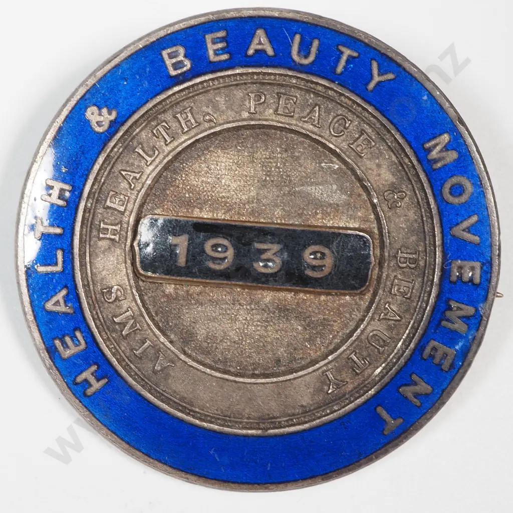 Healthy & Beauty Movement 1939 Sterling Silver Badge Image 1++