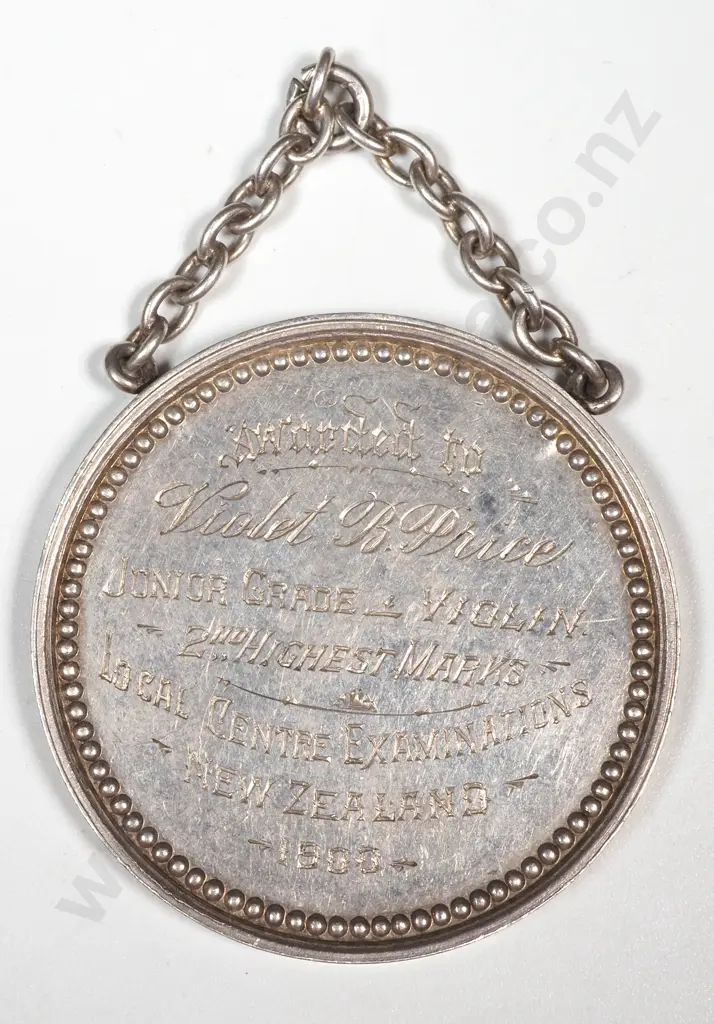 1900 Silver Prize Medal Royal Association of Music - Awarded to Violet B Price Image 1++