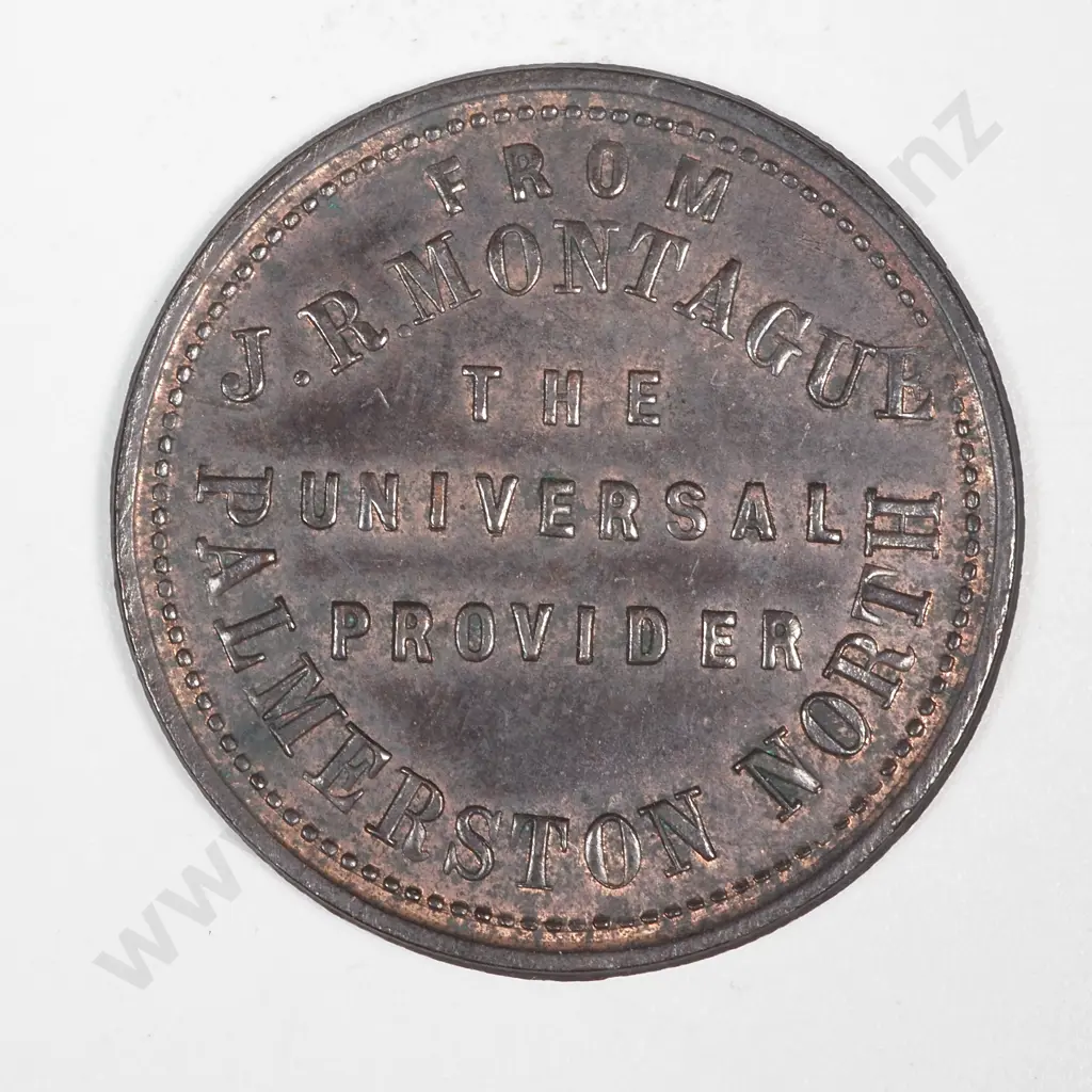 Palmerston North Token - J R Montague Commemorating the Return of the New Zealand Contingent from Transvaal Image 1++