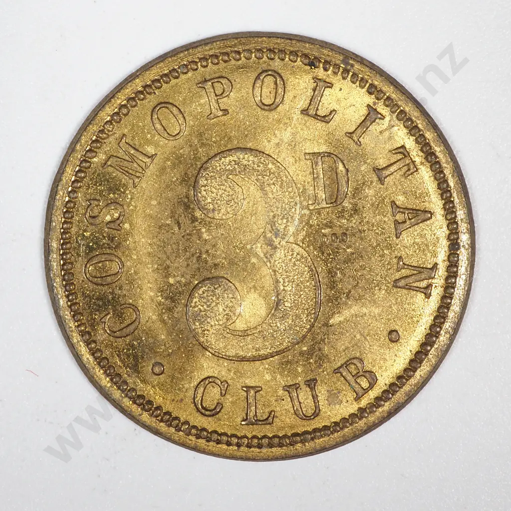 1905 Wanganui Cosmopolitan Club Token  Image 1++