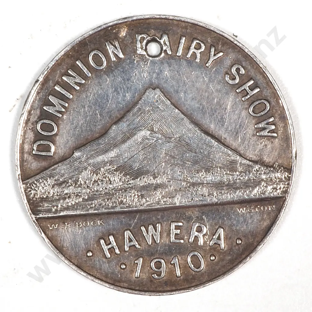 1910 Hawera Dominion Dairy Show Silver Token  Image 1++