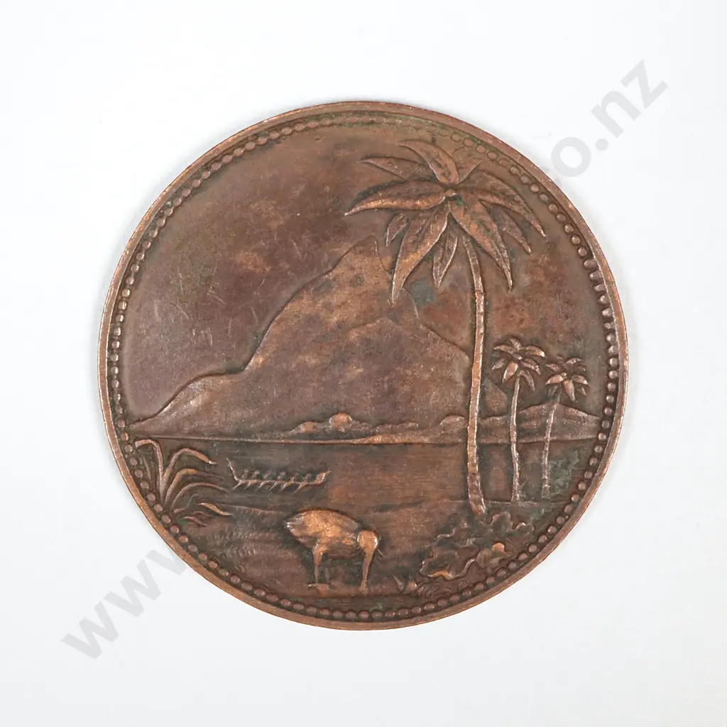 1875 New Zealand Gilmour Penny Token - New Plymouth  Image 1++