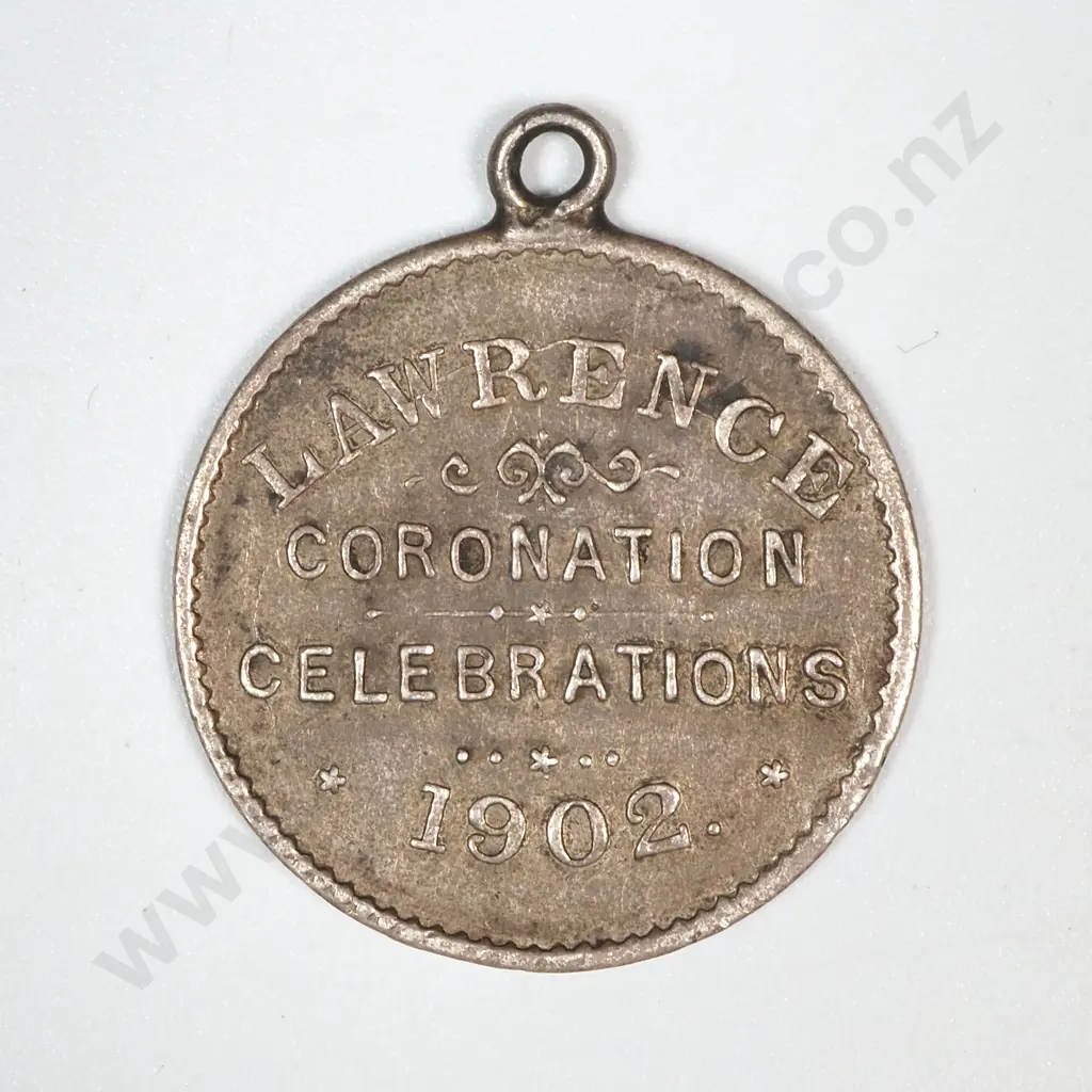 1902 New Zealand Lawrence Coronation Celebration - 21.25mm Silver - Image 1++