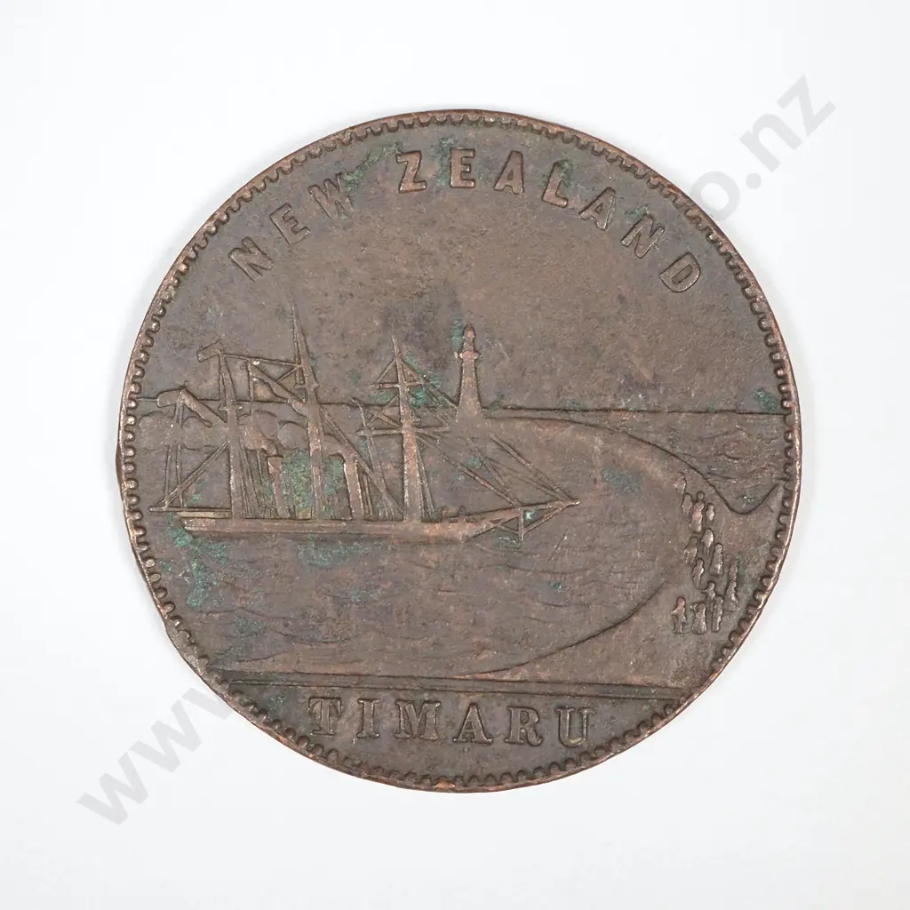 1865 Timaru One Penny Token - Clarkson & Turnbull  Image 1++