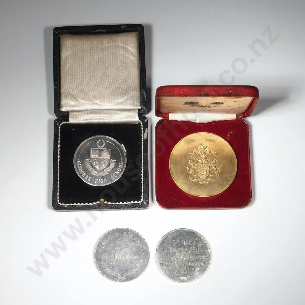 Four Prize Medals to the Vail Family - Two Sterling Silver 95.5 Grams Image 1++