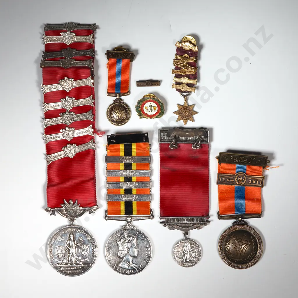 Impressive Medal Group to R H Duncanc Incl UFBA Medal w 9 Bars - Fire Brigade LSGC w Four Bars - UFBA Life Member Image 1++