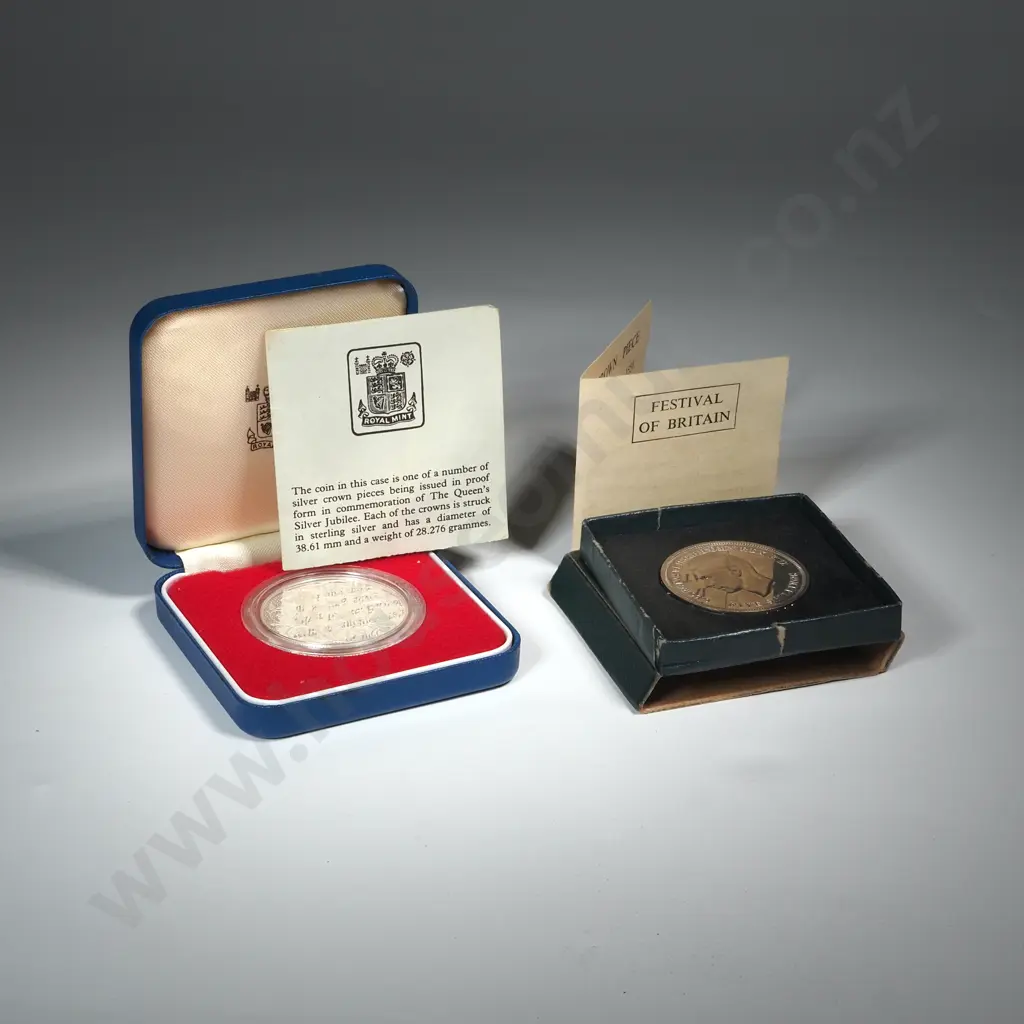 1977 United Kingdom Silver Crown & 1951 Festival of Britain Crown  Image 1++