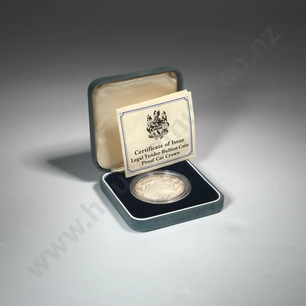 1988 Pobjoy Mint Proof Cat Crown One Ounce Silver Coin Image 1++