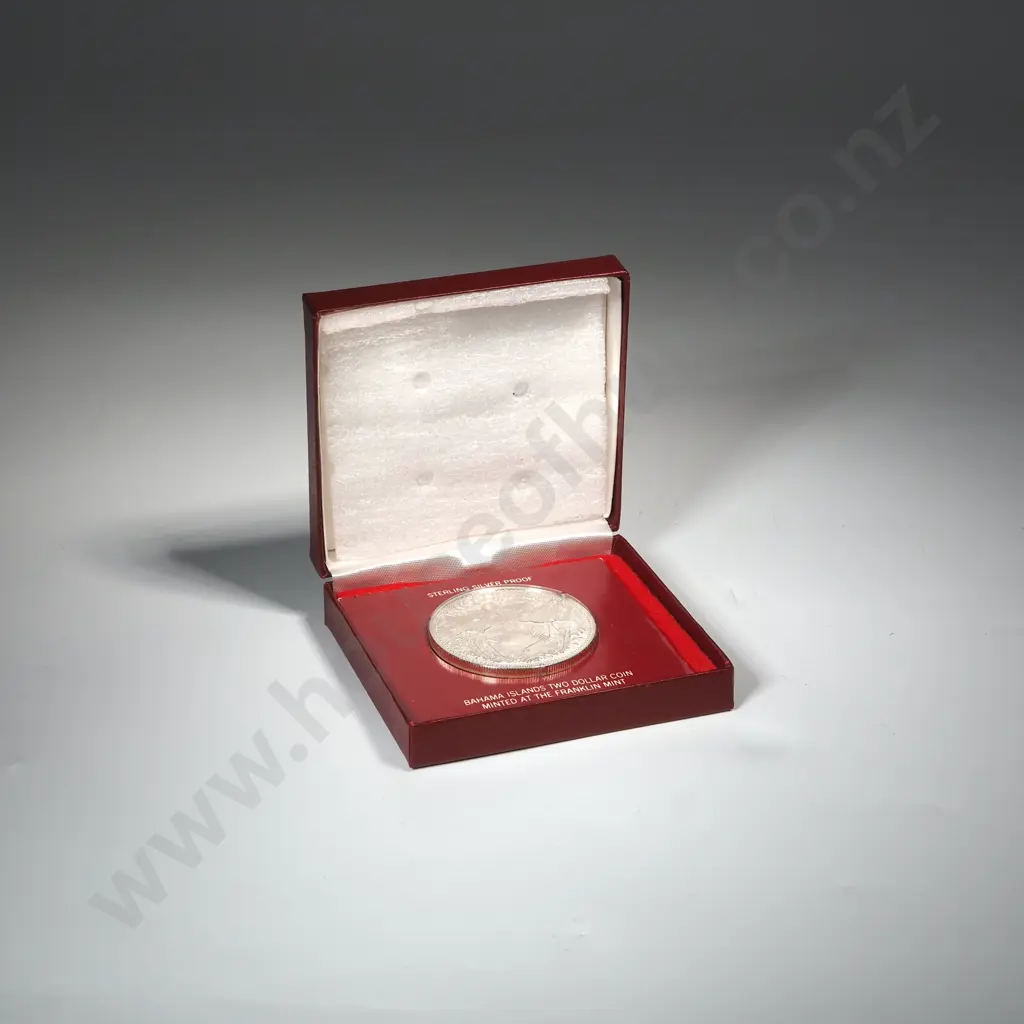 1976 Baham Two Dollar "Flamingo Coin" 27.56 Grams ASW Image 1++