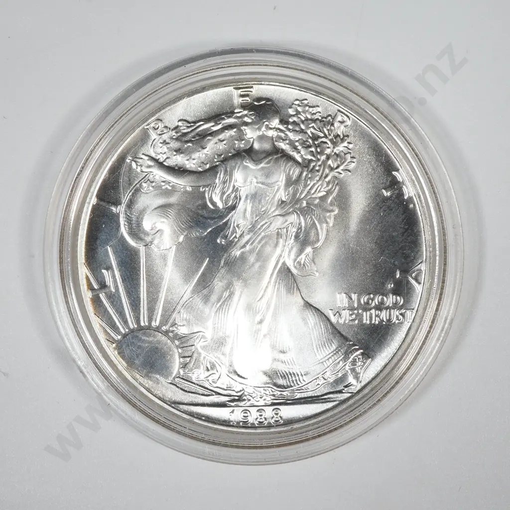 1988 United States Liberty Dollar Silver Ounce Coin  Image 1++
