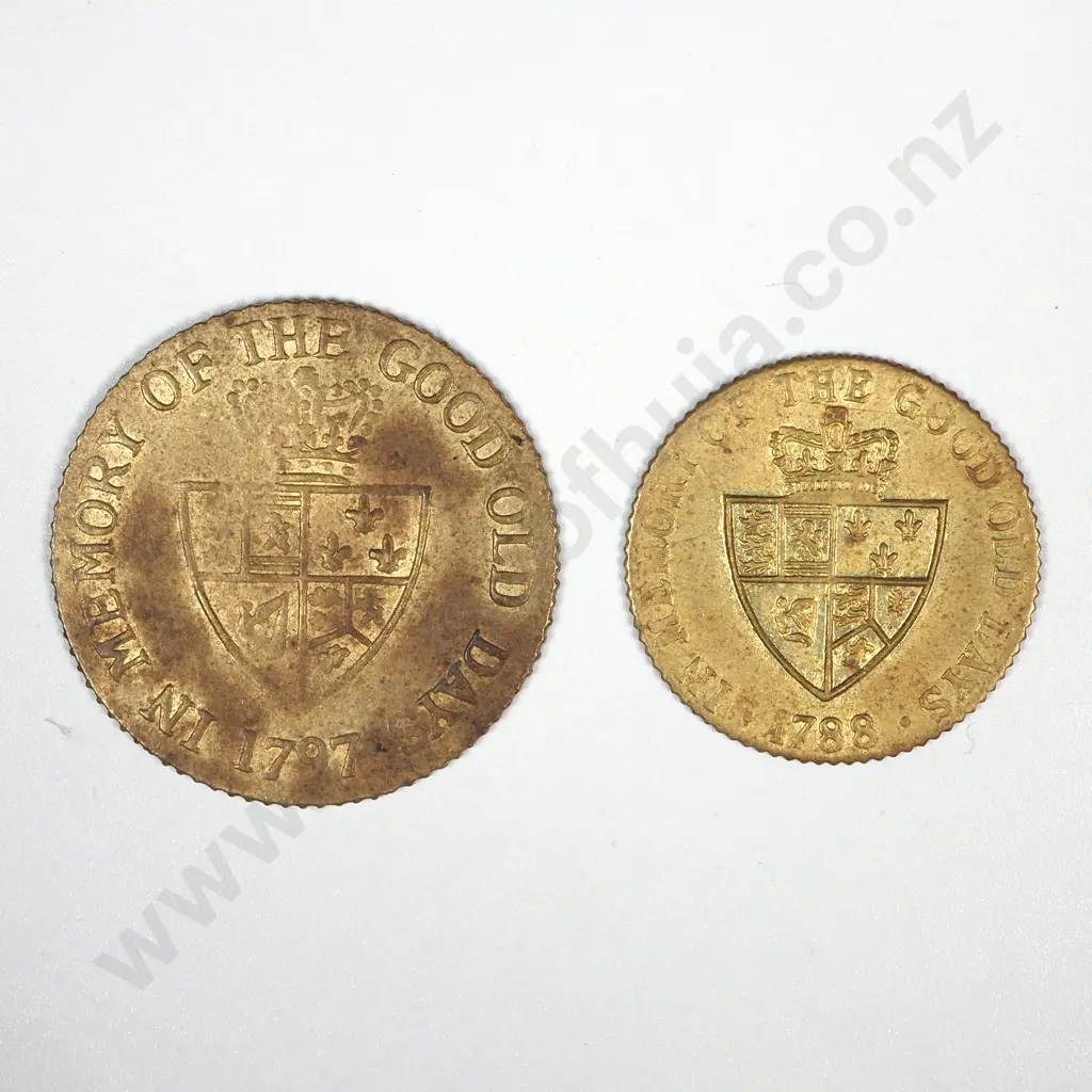 Two United Kingdom Gambling Tokens - Full & Half  Image 1++