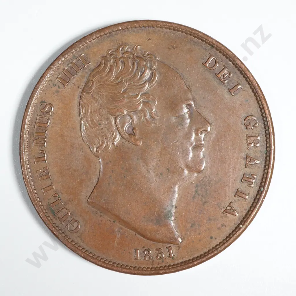 1831 United Kingdom William IV One Penny Coin Image 1++