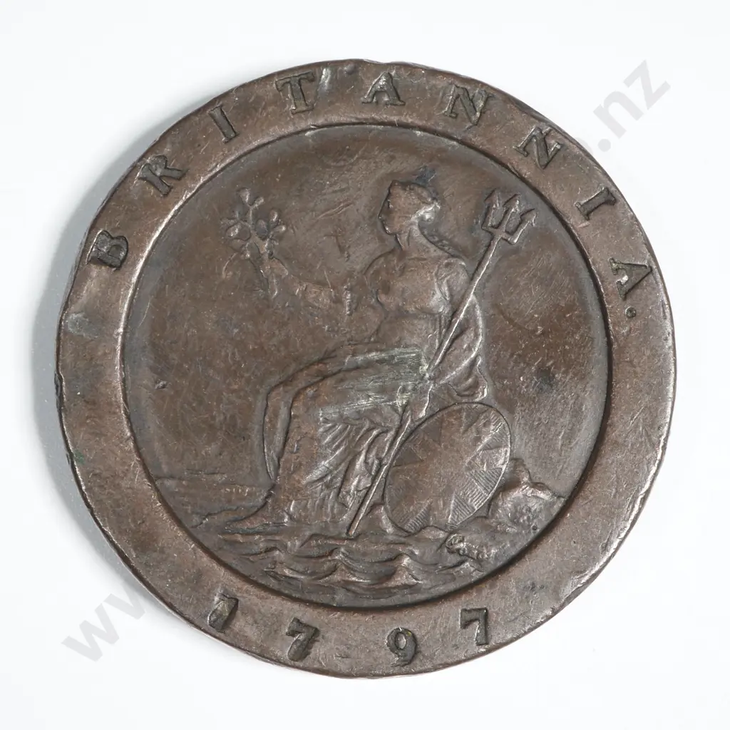 1797 United Kingdom Cartwheel Two Pence Coin  Image 1++