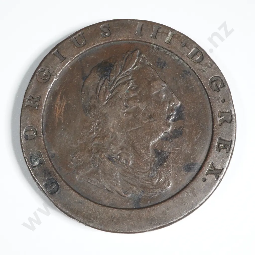 1797 United Kingdom Cartwheel Two Pence Coin  Image 1++