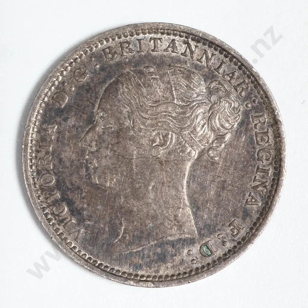 1885 United Kingdom Threepence  Image 1++