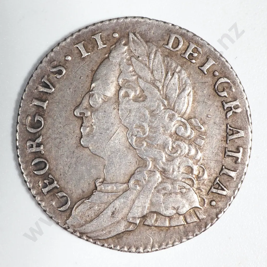 1757 United Kingdom Sixpence - Better Grade Image 1++