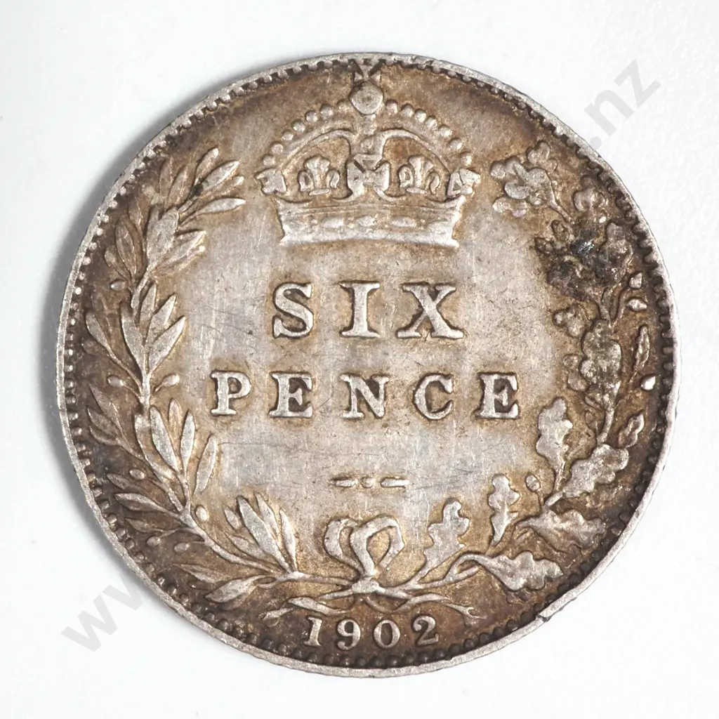 1902 United Kingdom Sixpence  Image 1++