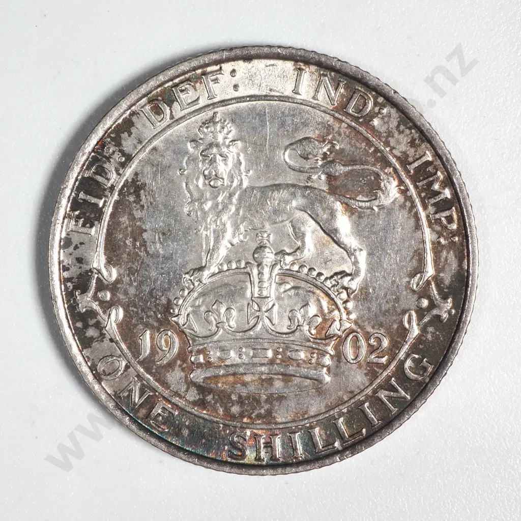 1902 United Kingdom Shilling EF CV USD $80 Image 1++