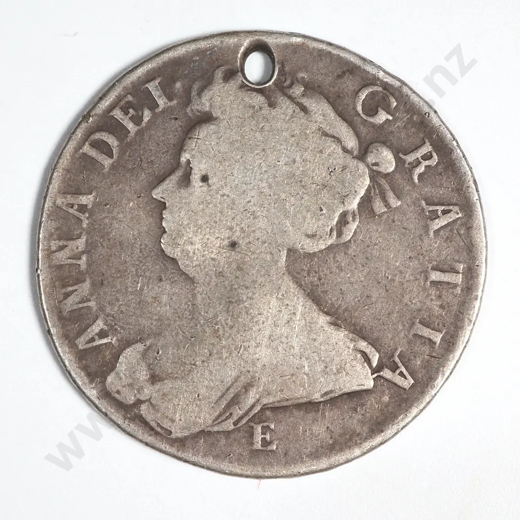 1707 E United Kingdom Silver Halfcrown - Queen Anna - Holed  Image 1++