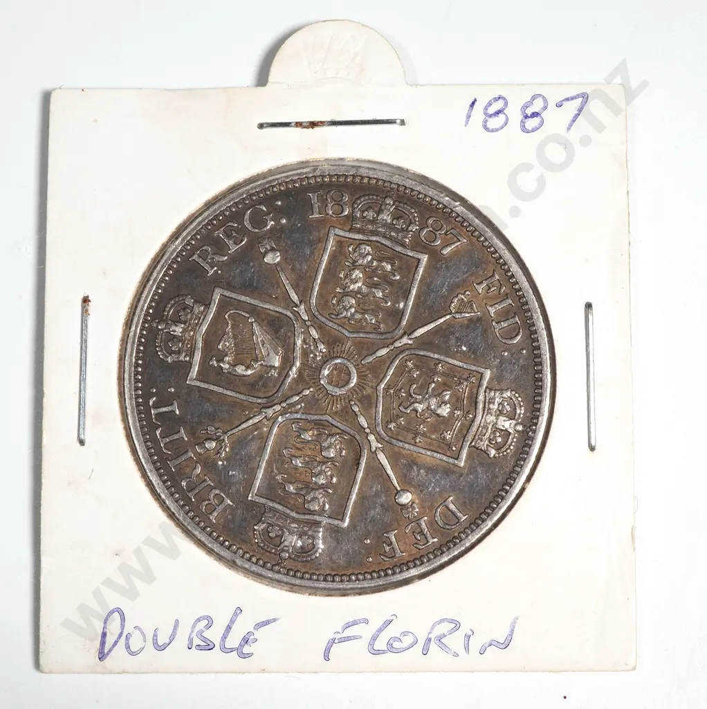 1887 United Kingdom Double Florin - VF  Image 1++