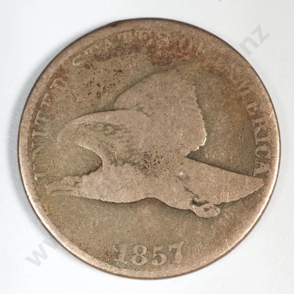 1857 United States of America One Cent Coin  Image 1++