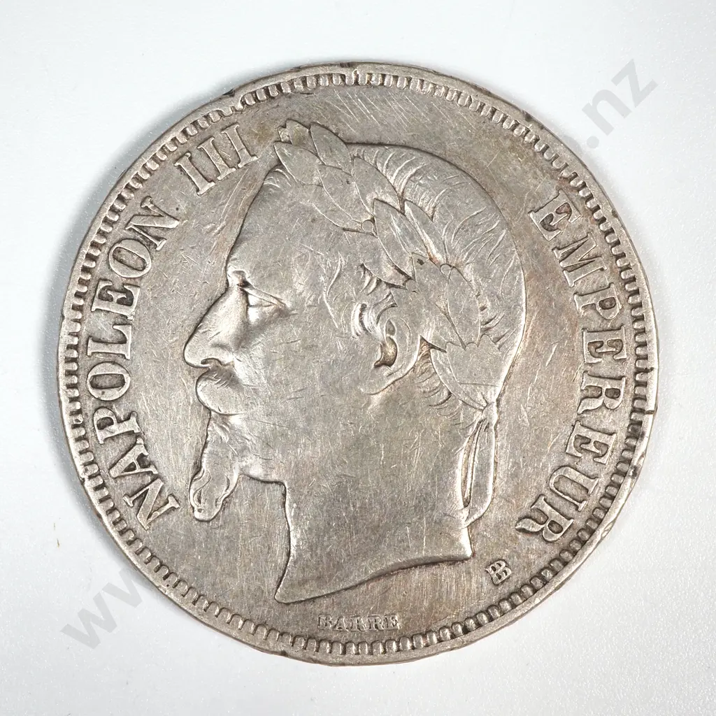 1870 France 5 Franc Silver Coin  Image 1++