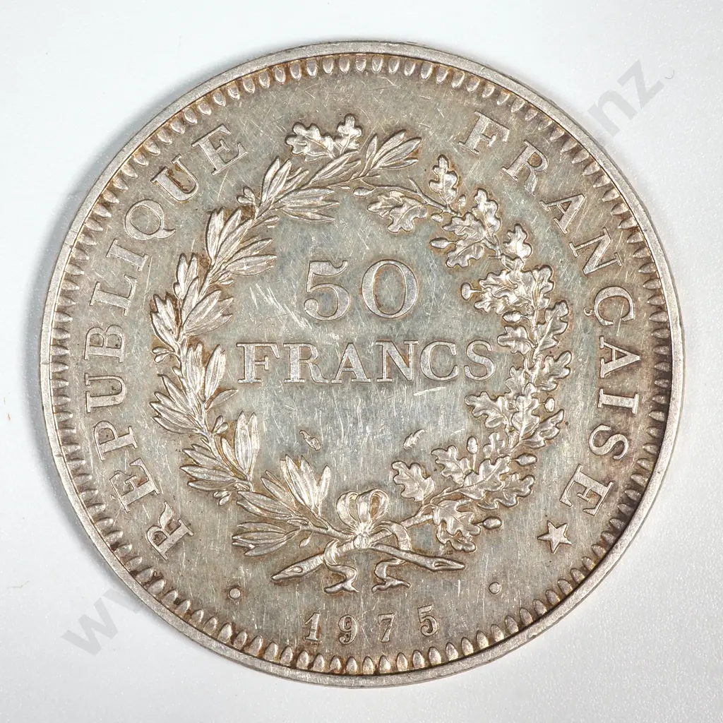 1975 France Fifty Francs - 90% SIlver Image 1++