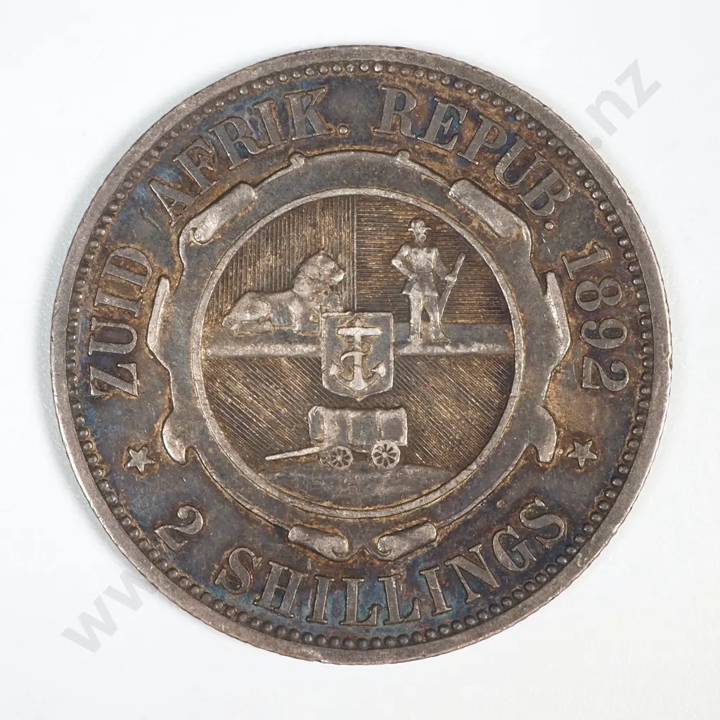 1892 South Africa Two Shillings - First Year - Nice Toning  Image 1++