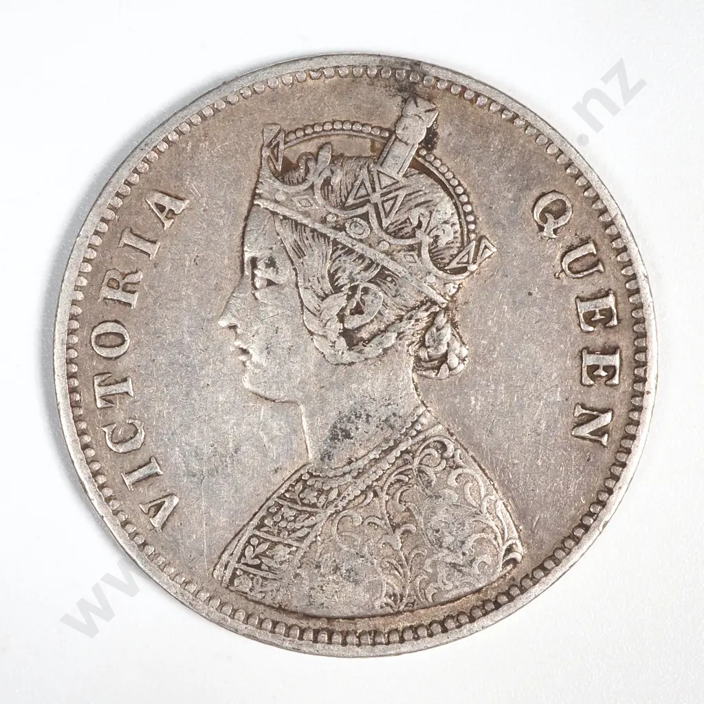 1862 India One Rupee Silver Coin  Image 1++