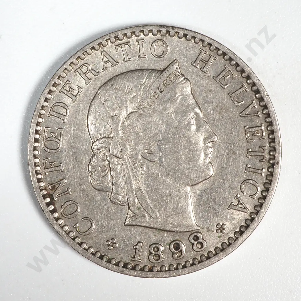 1898 Switzerland 20 Rappen - Scarce Coin  Image 1++