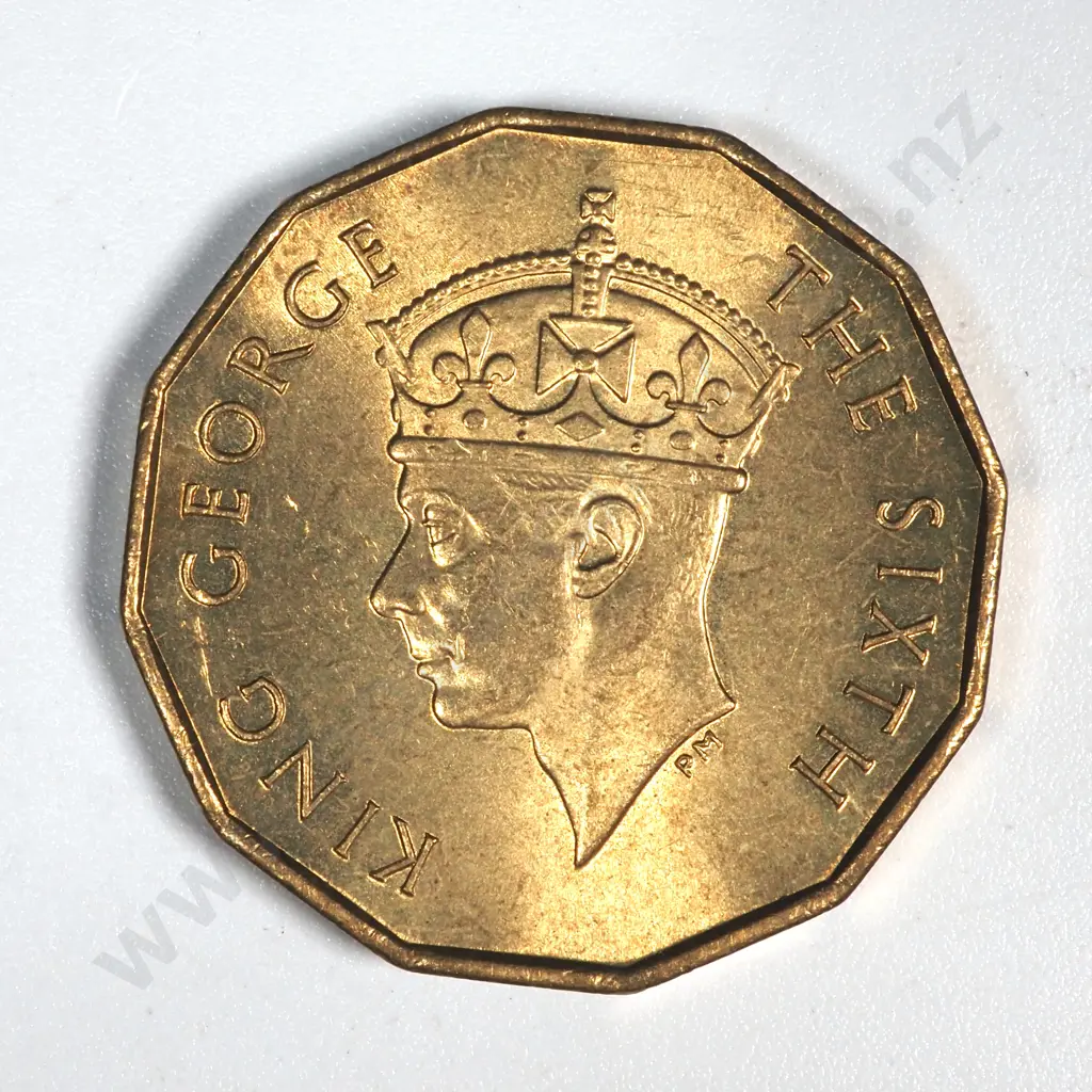 1952 Fiji Threepence in Superb Condition - Bright Spots  Image 1++