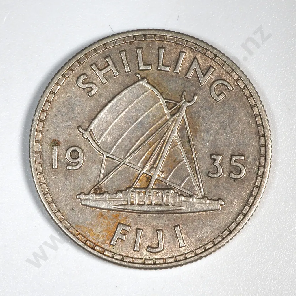 1935 Fiji Shilling - Nicer Condition  Image 1++