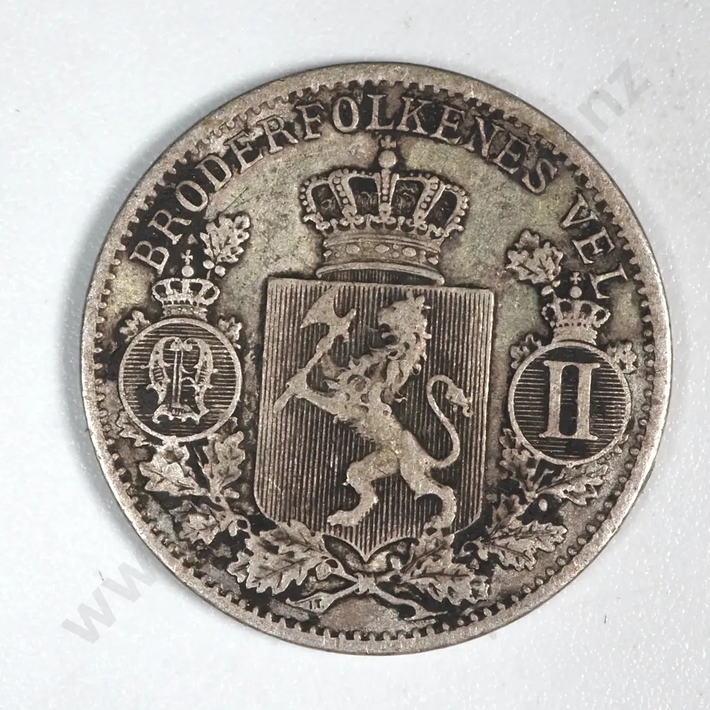 1896 Norway 25 Ore Coin  Image 1++
