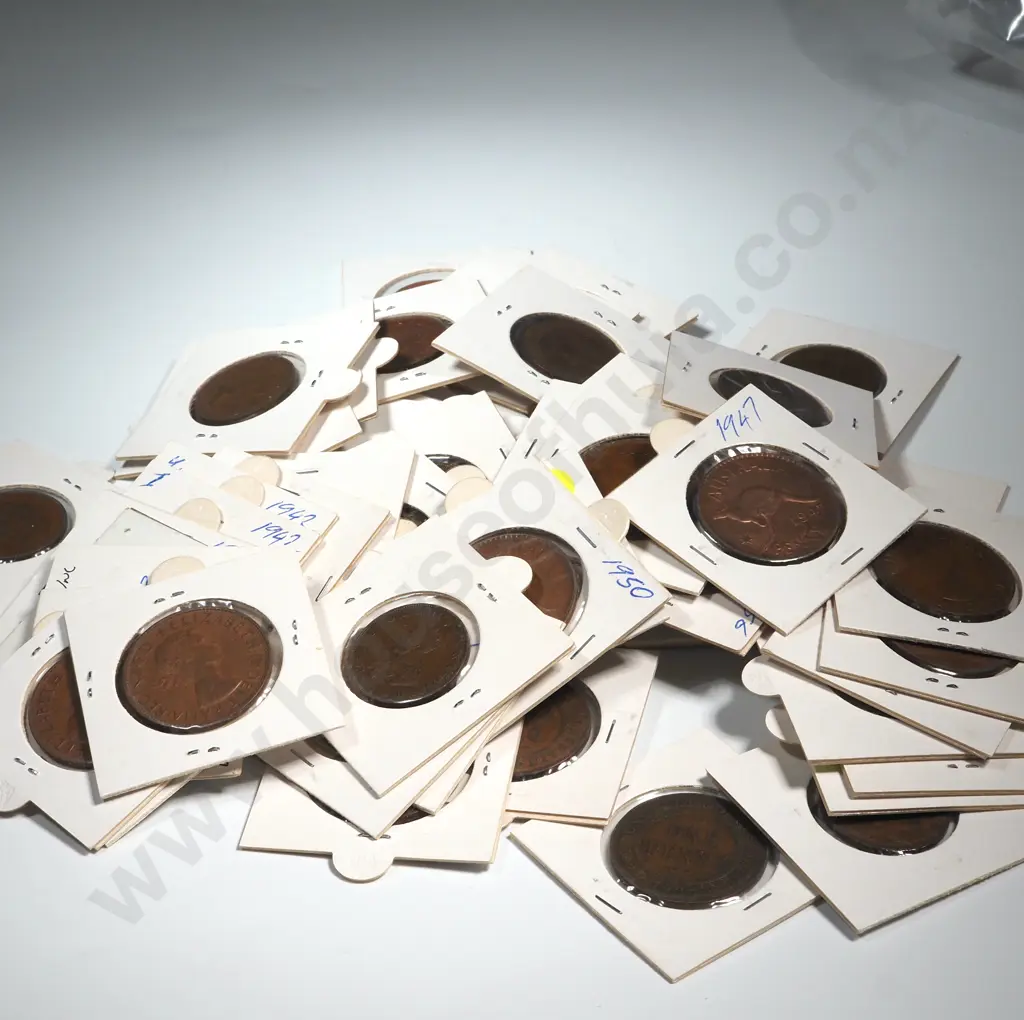 Large Assorted Lot of Carded Australian Half & Full Pennys  Image 1++