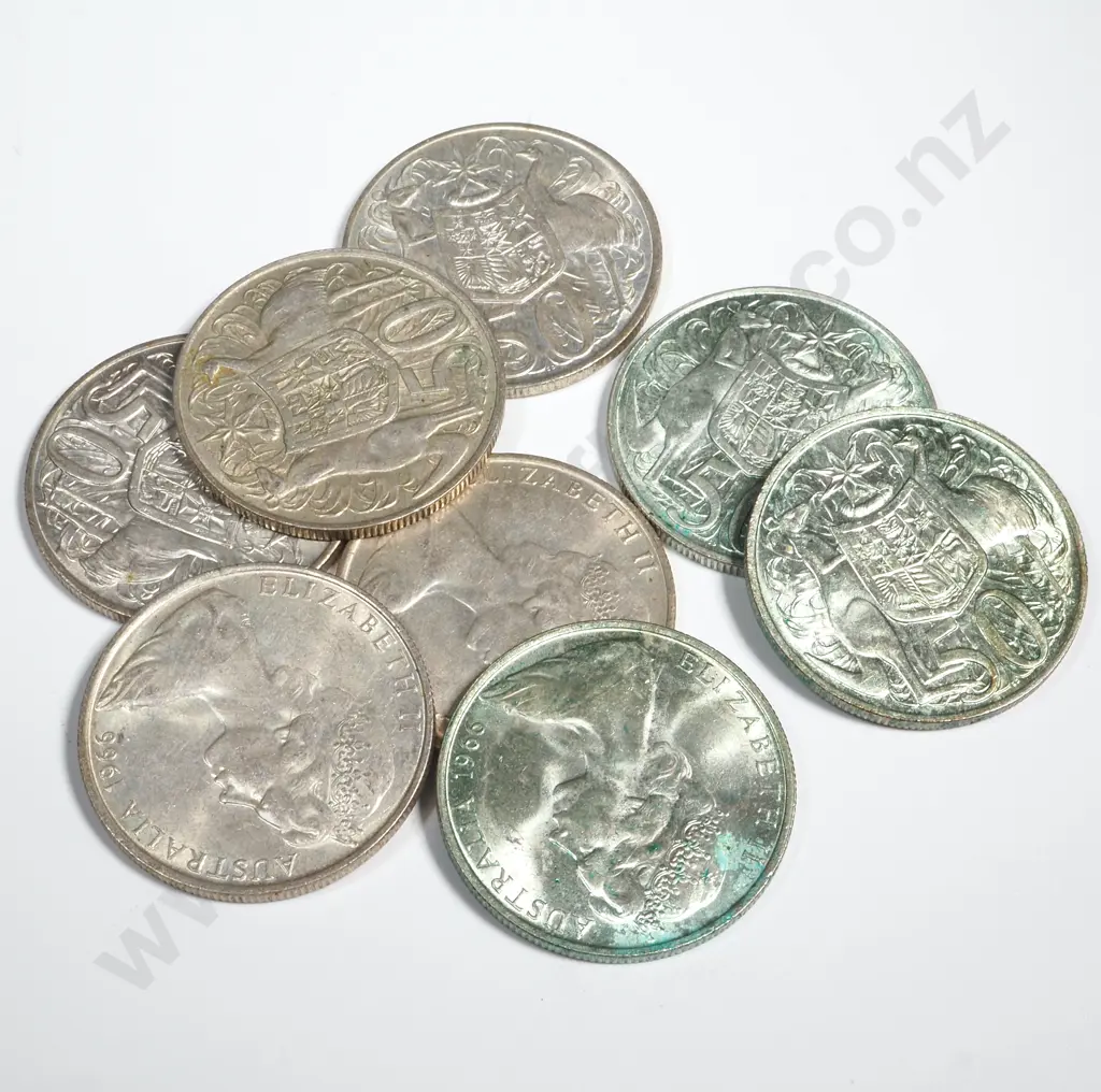 8 Australia Silver 50 Cent Coins Image 1++