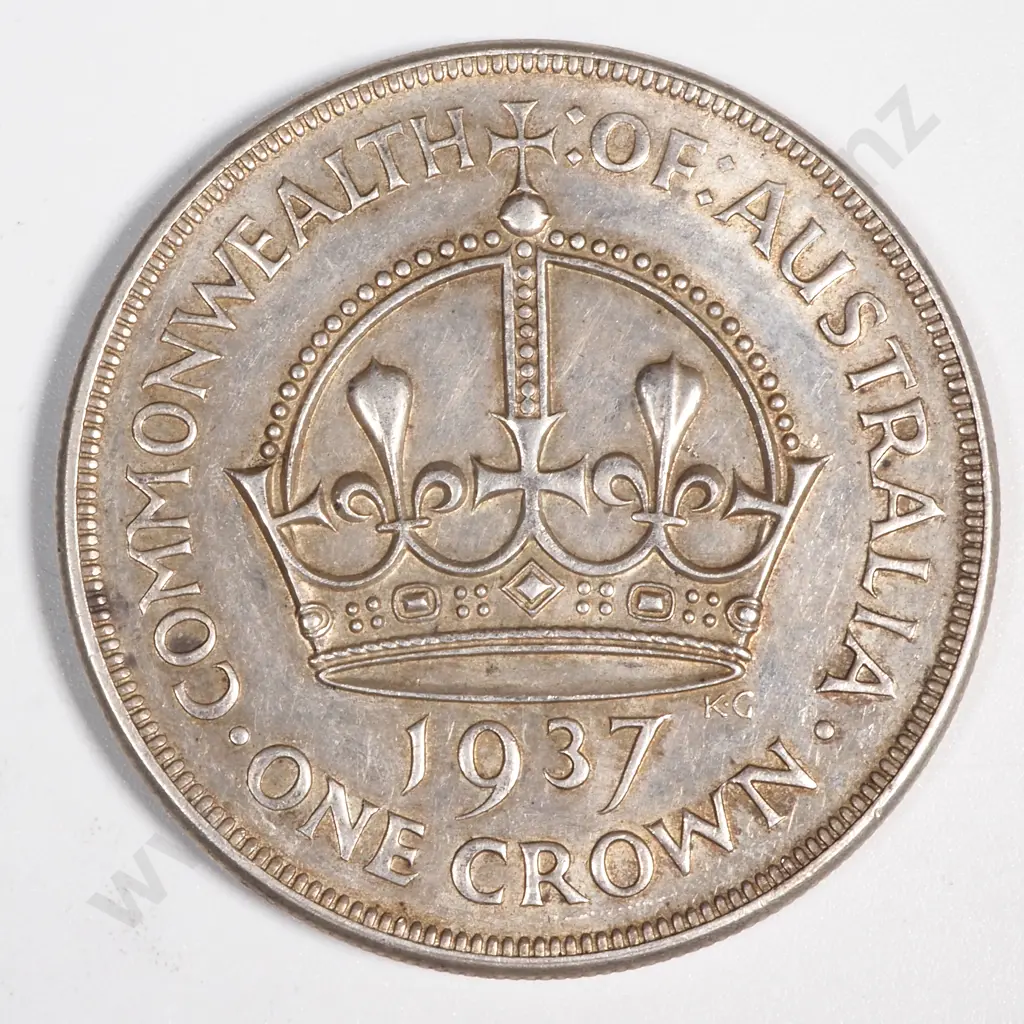 1937 Australia One Crown Coin  Image 1++