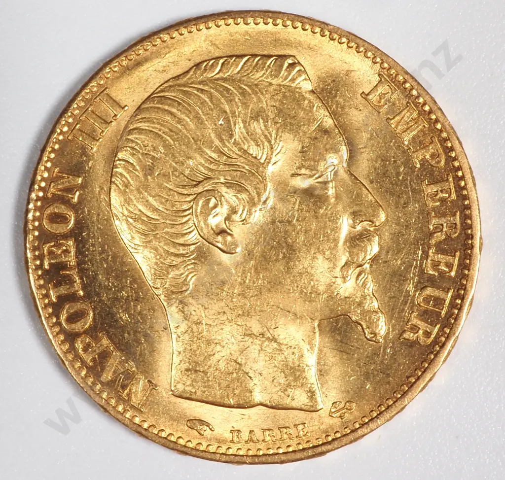 1855 20 Franc Gold Coin Image 1++