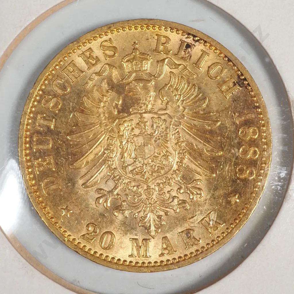 1888a Prussia 20 Mark Gold Coin  Image 1++