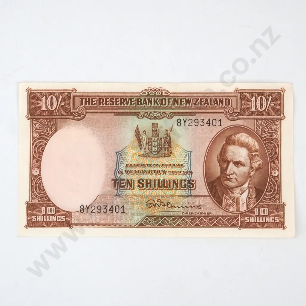 New Zealand 10 Shilling Fleming Banknote - AUNC Image 1++