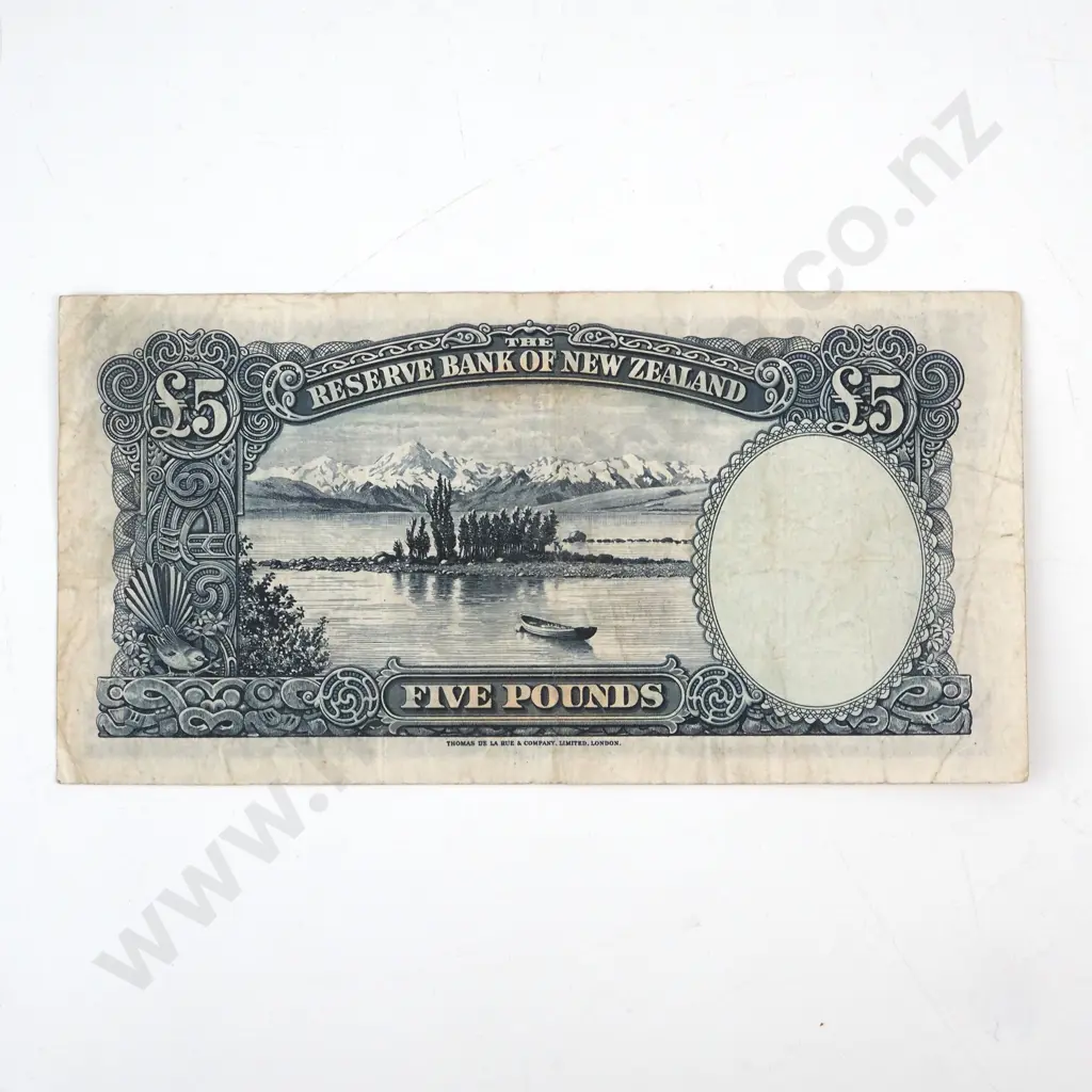 New Zealand Five Pound Hanna Banknote  Image 1++